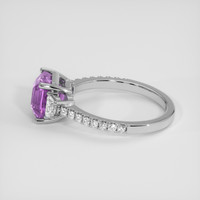 3.04 Ct. Purplish Pink Sapphire Ring, 10K White Gold 4