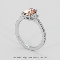1.66 Ct. Padparadscha Sapphire Ring, 10K White Gold 2