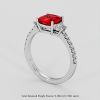 1.60 Ct. Ruby Ring, 10K White Gold 2
