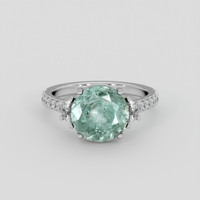 3.93 Ct. Bluish Green Sapphire Ring, 10K White Gold 1