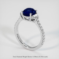 3.07 Ct. Blue Sapphire Ring, 10K White Gold 2