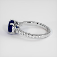 3.07 Ct. Blue Sapphire Ring, 10K White Gold 4