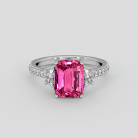 2.10 Ct. Pink Sapphire Ring, 10K White Gold 1