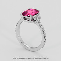 2.10 Ct. Pink Sapphire Ring, 10K White Gold 2