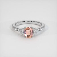 0.92 Ct. Padparadscha Sapphire Ring, 10K White Gold 1