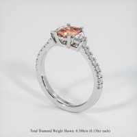 0.92 Ct. Padparadscha Sapphire Ring, 10K White Gold 2