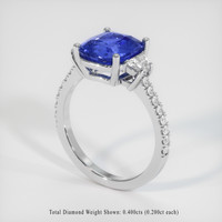 4.04 Ct. Blue Sapphire Ring, 10K White Gold 2