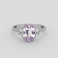 3.17 Ct. Purple Sapphire Ring, 10K White Gold 1