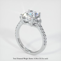 2.75 Ct. White Sapphire Ring, 10K White Gold 2