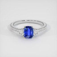 1.27 Ct. Blue Sapphire Ring, 14K White Gold 1
