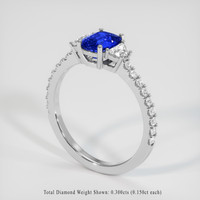 1.27 Ct. Blue Sapphire Ring, 14K White Gold 2