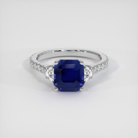 3.22 Ct. Blue Sapphire Ring, 14K White Gold 1