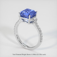 5.69 Ct. Color Change Sapphire Ring, 14K White Gold 2
