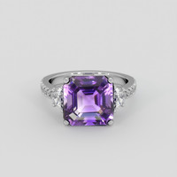 4.96 Ct. Purple Amethyst Ring, 14K White Gold 1