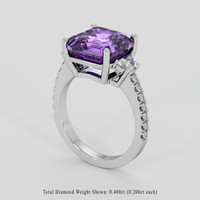 4.96 Ct. Purple Amethyst Ring, 14K White Gold 2