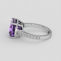 4.96 Ct. Purple Amethyst Ring, 14K White Gold 4