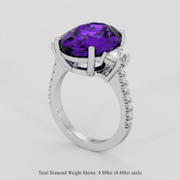 8.80 Ct. Purple Amethyst Ring, 14K White Gold 2