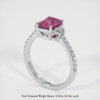 2.08 Ct. Pink Sapphire Ring, 14K White Gold 2
