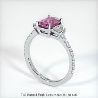 1.73 Ct. Pink Sapphire Ring, 14K White Gold 2