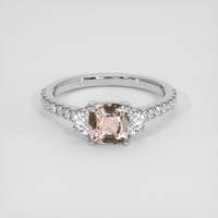 1.08 Ct. Padparadscha Sapphire Ring, 14K White Gold 1