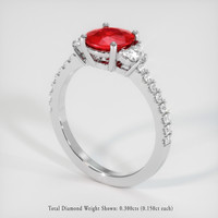 1.15 Ct. Ruby Ring, 14K White Gold 2