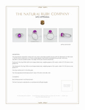 Ruby Ring 6.66 Ct., 14K White Gold Appraisal