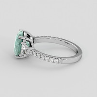 3.93 Ct. Bluish Green Sapphire Ring, 14K White Gold 4
