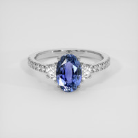 2.01 Ct. Blue Sapphire Ring, 14K White Gold 1