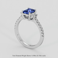 1.14 Ct. Blue Sapphire Ring, 14K White Gold 2