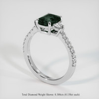 2.04 Ct. Green Sapphire Ring, 14K White Gold 2