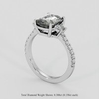 3.03 Ct. Green Sapphire Ring, 14K White Gold 2