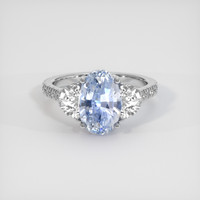 4.10 Ct. Sapphire Ring, 14K White Gold 1