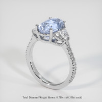 4.10 Ct. Sapphire Ring, 14K White Gold 2
