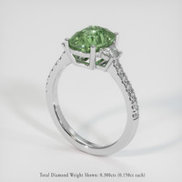 3.02 Ct. Green Sapphire Ring, 14K White Gold 2