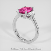 2.53 Ct. Purplish Pink Sapphire Ring, 14K White Gold 2