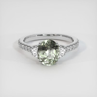 2.38 Ct. Green Sapphire Ring, 14K White Gold 1