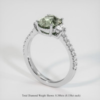 2.38 Ct. Green Sapphire Ring, 14K White Gold 2