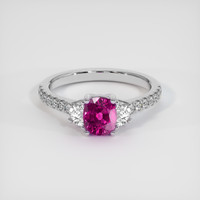 1.24 Ct. Pink Sapphire Ring, 14K White Gold 1