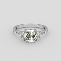 2.34 Ct. Yellowish Green Sapphire Ring, 14K White Gold 1
