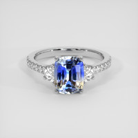 2.18 Ct. Bi Color Sapphire Ring, 14K White Gold 1