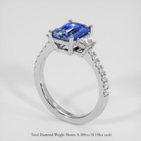 2.18 Ct. Bi Color Sapphire Ring, 14K White Gold 2