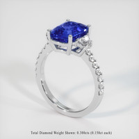 3.24 Ct. Sapphire Ring, 14K White Gold 2