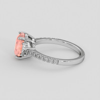 3.10 Ct. Padparadscha Sapphire Ring, 14K White Gold 4