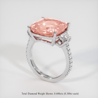 12.48 Ct. Padparadscha Sapphire Ring, 14K White Gold 2