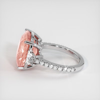 12.48 Ct. Padparadscha Sapphire Ring, 14K White Gold 4