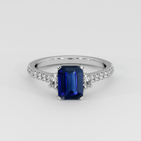 2.01 Ct. Blue Sapphire Ring, 14K White Gold 1