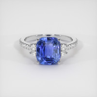 4.04 Ct. Blue Sapphire Ring, 14K White Gold 1