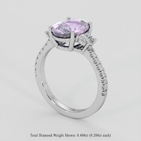 3.17 Ct. Purple Sapphire Ring, 14K White Gold 2