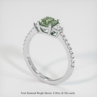 1.34 Ct. Green Sapphire Ring, 14K White Gold 2