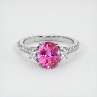 2.09 Ct. Pinkish Purple Sapphire Ring, 14K White Gold 1